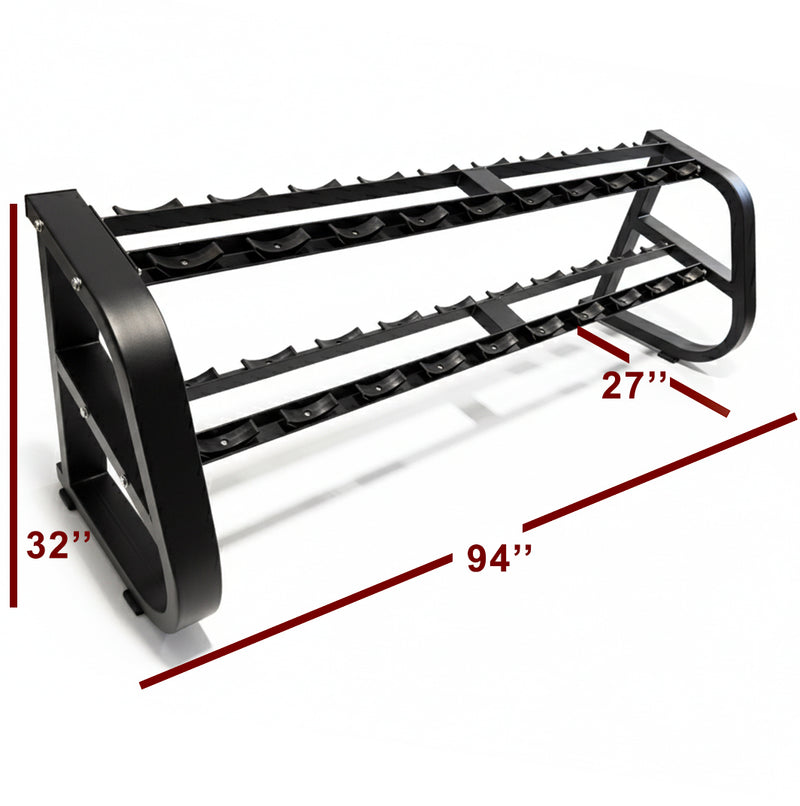 Load image into Gallery viewer, 2 Tier Horizontal Heavy Duty Dumbbell Rack (15 pairs)
