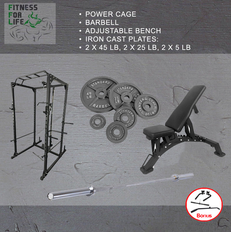 Load image into Gallery viewer, Power Rack Lat Pulldown Bundle (Metal plates)
