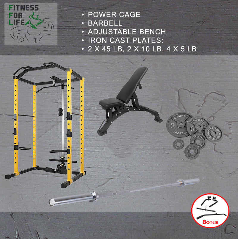 Load image into Gallery viewer, Power Rack + Pulley Bundle (Metal plates)
