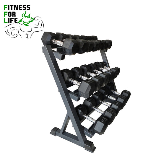 3-Tier Dumbbell Rack Multilevel Storage (10-12 pairs)