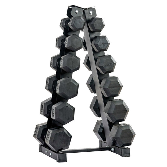 430 lb HEX Dumbbells set + Rack
