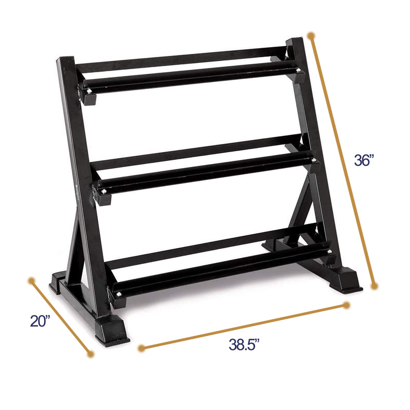 Load image into Gallery viewer, 3-Tier Dumbbell Rack Multilevel Storage (10-12 pairs)
